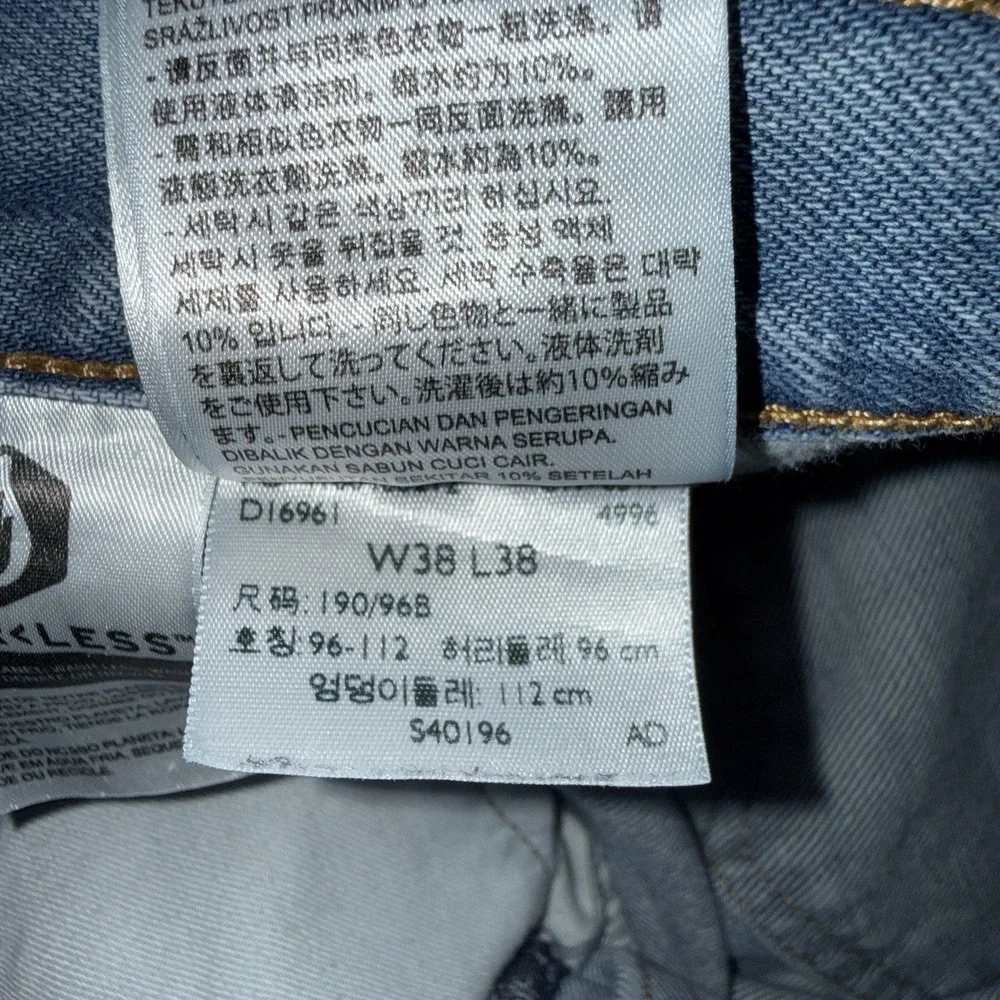 Levi’s 501 Jeans 38x38 (36x34) Button Fly Medium Wash Straight Leg Western
